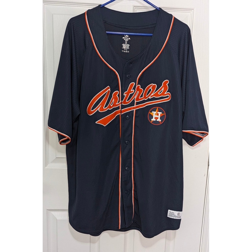 Houston Astros MLB Dynasty Series Jersey Navy Blue Orange Mens 2XL XXL